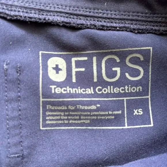 FIGS Zamora Jogger Scrub Pants XS Navy Medical Pants w/Pockets Elastic Waist - Picture 11 of 12